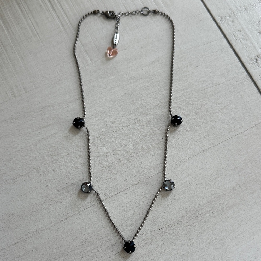 Elegant Sabika Black and Silver Necklace